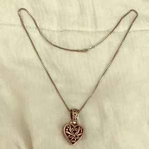 Silver Heart Pendant with Celtic carvings